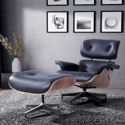 Кресло eames lounge с оттоманкой